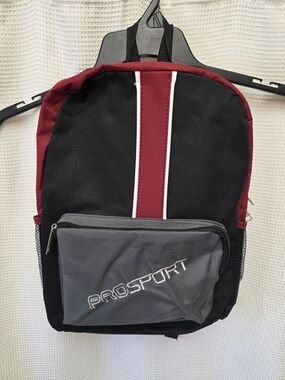 Men's Black and Burgundy ProSport Backpack NWT